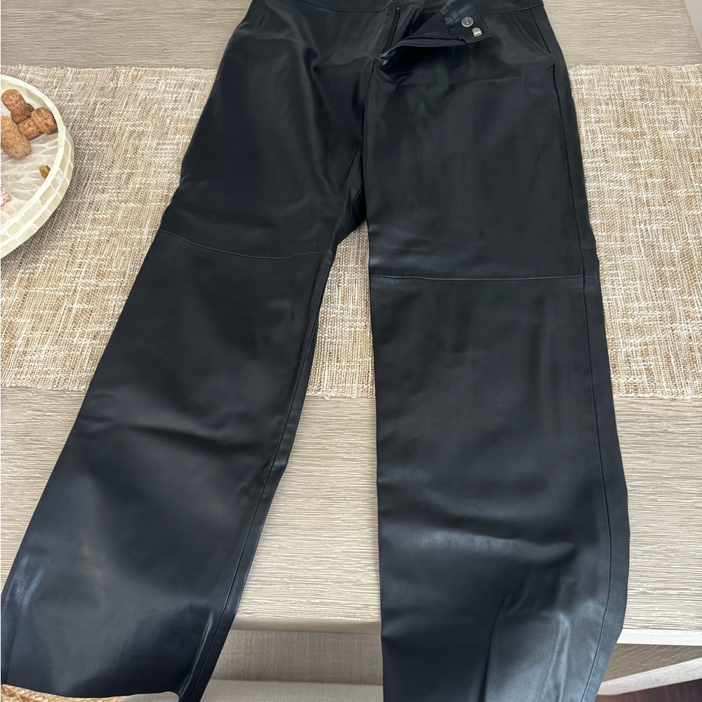 Black Faux Leather Pants